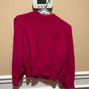 Hot pink fuzzy Callahan Sweater. Size small. Worn 2x